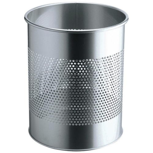 DURABLE Papierkorb Metall rund 15L Perforation 165mm silber