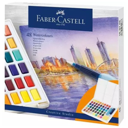 FABER-CASTELL Aquarellfarben in Näpfchen 48er Etui