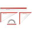 Herlitz Geometrieset 4tlg. Lineal.Winkelmesser.2xGeodreieck
