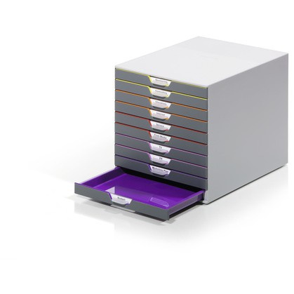 DURABLE Schubladenbox VARICOLOR 10Fächer Etiketten mehrfbg