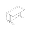 Electric Height Adjustable Desk | 73 - 123 cm | Maximum load weight 50 kg | Metal | White