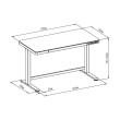 Electric Height Adjustable Desk | 72 - 121 cm | Maximum load weight 50 kg | Metal | White
