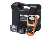 BROTHER P-Touch PT-E110VP Labelmaker Mono B/W Up to 12mm 180dpi 20mm/sec Cutter 2 line printing black orange