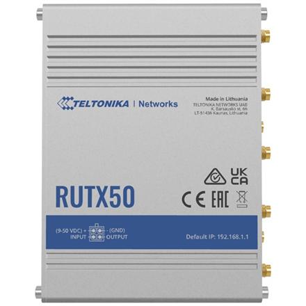 INDUSTRIAL 5G ROUTER | RUTX50 | 802.11ac | 867 Mbit/s | 10/100/1000 Mbps Mbit/s | Ethernet LAN (RJ-45) ports 5 | Mesh Support Yes | MU-MiMO Yes | 5G | Antenna type Internal