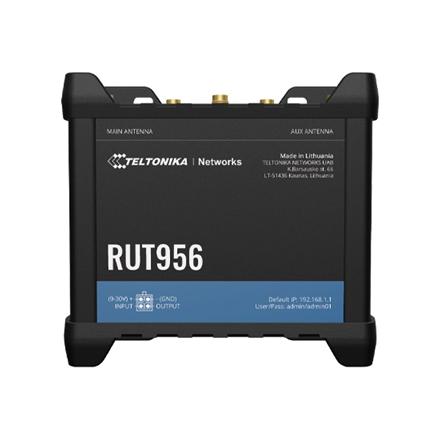 Industrial Router | RUT956 | 802.11n | 10/100 Mbit/s | Ethernet LAN (RJ-45) ports 4 | Mesh Support No | MU-MiMO No | 2G/3G/4G | Antenna type 	2 x SMA for LTE, 2 x RP-SMA for WiFi, 1 x SMA for GNSS | 1x USB 2.0
