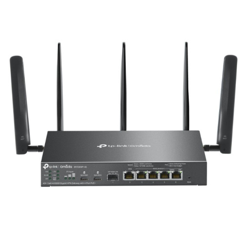 TP-LINK Omada 4G+ Cat6 AX3000 Gigabit VPN Gate with 4-Port PoE+PORT: 1× Gigabit SFP WAN/LAN Port, 1× Gigabit RJ45 WAN Port, 4× Gigabit WAN/LAN