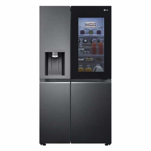 LG, InstaView, vee- ja jääautomaat veevõrguga, 635 L, kõrgus 179 cm, must - SBS-külmik / GSXV90MCAE.AMCQEUR