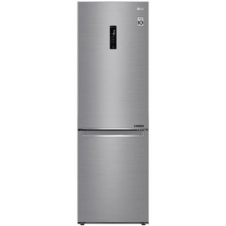 LG | Refrigerator | GBB71PZDMN | Energy efficiency class E | Free standing | Combi | Height 186 cm | No Frost system | Fridge net capacity 234 L | Freezer net capacity 107 L | Display | 36 dB | Silver