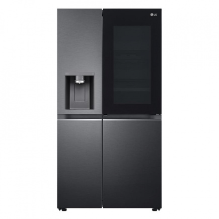 LG, InstaView, vee- ja jääautomaat veepaagiga, 635 L, kõrgus 179 cm, must - SBS-külmik / GSXV91MCAE.AMCQEUR