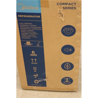 Восстановленный. Midea MDRD142FGE01 Refrigerator, E, Freestanding, Larder, Height 86 cm, Fridge net 93 L, White | Midea | Refrigerator | MDRD142FGE01 | Energy efficiency class E | Free standing | Larder | Height 86 cm | Fridge net capacity 93 L | 41 dB | 