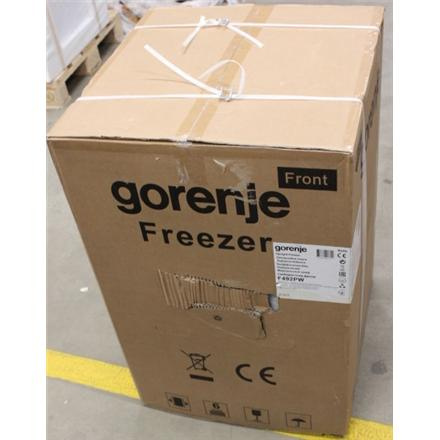 Восстановленный. Gorenje F492PW Freezer, E, Upright, Free standig, Net capacity 82 L, White | Gorenje Freezer | F492PW | Energy efficiency class E | Upright | Free standing | Height 84.5 cm | Total net capacity 85 L | White | DAMAGED PACKAGING, DENT ON DO