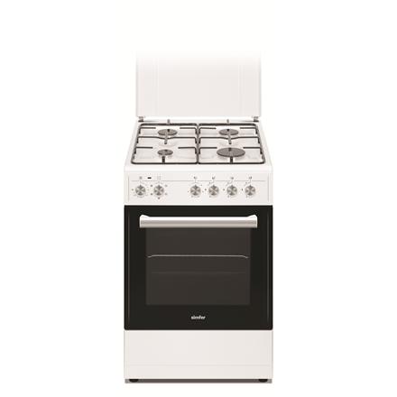 Simfer | Cooker | 5405SERBB | Hob type Gas | Oven type Electric | White | Width 50 cm | Electronic ignition | Depth 60 cm | 43 L