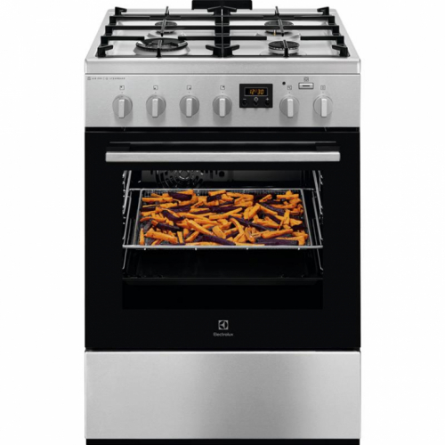 Electrolux 600 Seeria SteamBake, 58 L, laius 60 cm, roostevaba teras - Gaasipliit elektriahjuga / LKK664220X