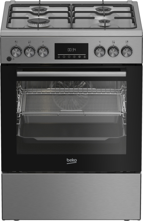 BEKO Cooker FBMA62330TXDSN, Width 60 cm, A, Gas/Electric, LED screen