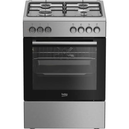Beko, 66 L, laius 60 cm, hõbedane - Gaasipliit elektriahjuga / FBE62130GXDN