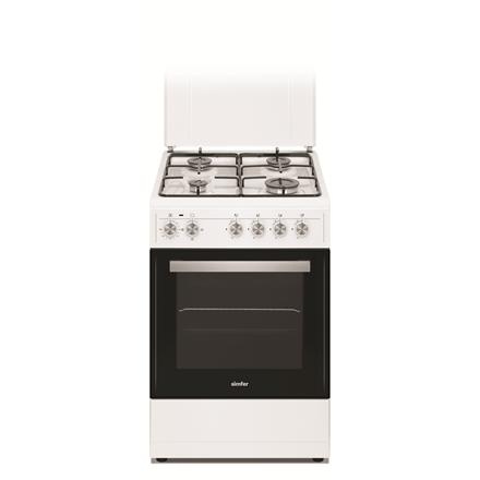 Simfer | Cooker | 4403SERBB | Hob type Gas | Oven type Electric | White | Width 50 cm | Electronic ignition | Depth 55 cm | 48 L