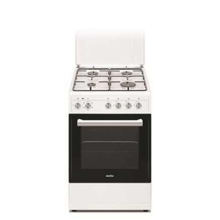 Simfer | Cooker | 5405SERBB | Hob type Gas | Oven type Electric | White | Width 50 cm | Electronic ignition | Depth 60 cm | 43 L