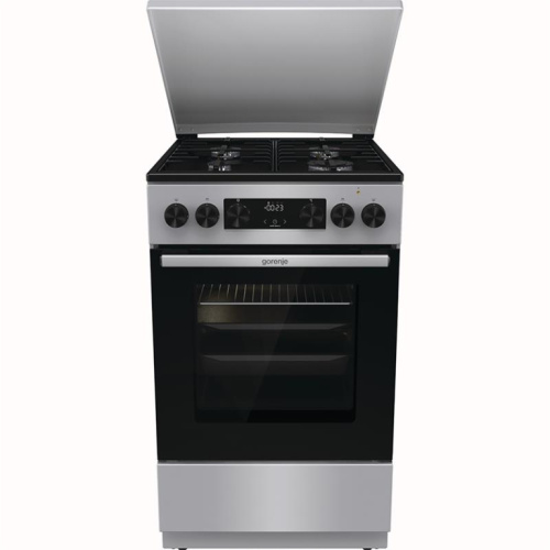 Gorenje, 70 L, laius 50 cm, hall - Gaasipliit elektriahjuga / GK5C43SH
