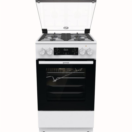 Gorenje, 70 L, laius 50 cm, valge - Gaasipliit elektriahjuga / GKS5C72WF