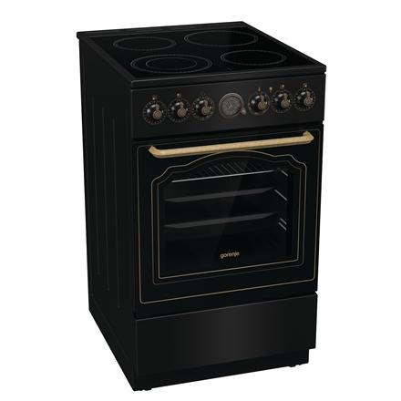 Gorenje Cooker | GECS5B70CLB | Hob type Vitroceramic | Oven type Electric | Must | Width 50 cm | Depth 59.4 cm | 70 L