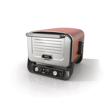Ninja OO101EU outdoor barbecue/grill Electric + Charcoal Must, Red, Silver 2400 W
