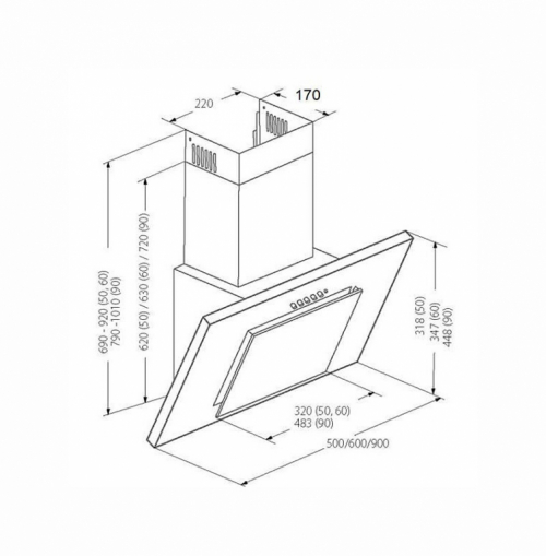 AKPO WK-4 NERO 2.0 60 White T300 Linear LED/Controller Hood