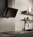 Vertical Eco Duo Glass Wall-mounted chimney hood Black