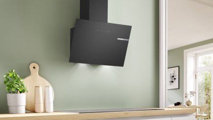 Bosch Serie 2 DWK65DK60 cooker hood Wall-mounted Black 430 m³/h A