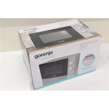 Renew. Gorenje MO17E1S Microwave oven,  Free standing, Capacity 17 L, power 700 W, No display, Silver | Gorenje | Microwave oven | MO17E1S | Free standing | 17 L | 700 W | Silver | DAMAGED PACKAGING