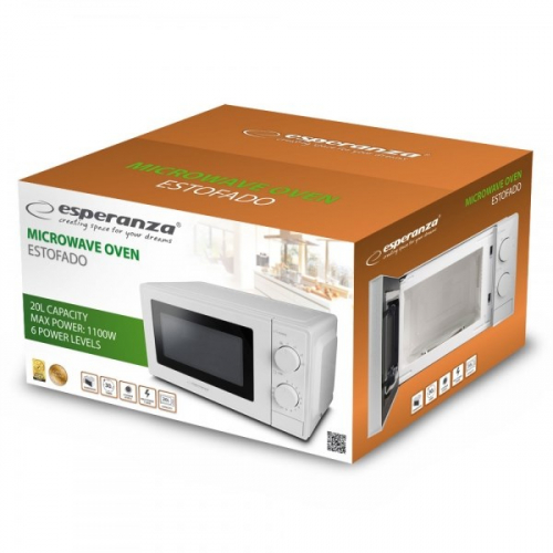 Esperanza ESTOFADO Countertop Solo microwave 20 L 700 W White