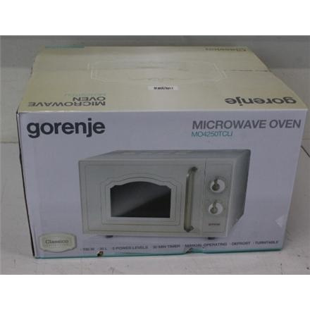 Taastatud. Gorenje MO4250TCLI Microwave oven, Free standing, Capacity 20 L, Power 700 W, No display, Ivory | Gorenje Microwave oven | MO4250TCLI | Free standing | 700 W | Beige | DAMAGED PACKAGING