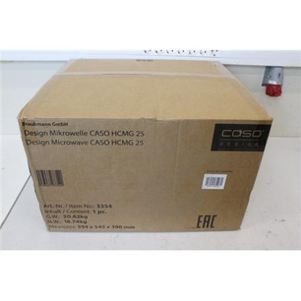 SALE OUT. Caso HCMG 25 Microwave with Grill and Convection, Free standing, 900 W, 25 L, Black | Caso Microwave with convection and grill | HCMG 25 | Free standing | 900 W | Convection | Grill | Stainless steel | DAMAGED PACKAGING