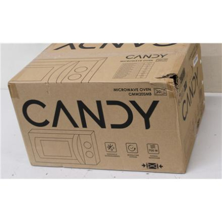 Taastatud. Candy CMW20SMB Microwave oven, Freestanding, Capacity 20 L, 700 W, Must | Candy Microwave oven | CMW20SMB | Free standing | 20 L | 700 W | Must | DAMAGED PACKAGING, THE GAPS BETWEEN BODY AND THE DOOR DO NOT MATCH