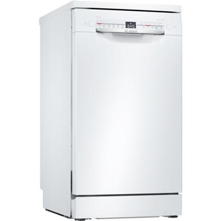 Dishwasher | SPS2HMW58E | Free standing | Width 45 cm | Number of place settings 10 | Number of programs 6 | Energy efficiency class E | Display | AquaStop function | White