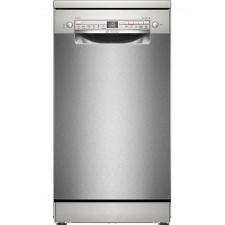 Dishwasher | SPS2HMI58E | Free standing | Width 45 cm | Number of place settings 10 | Number of programs 6 | Energy efficiency class E | Display | AquaStop function | Silver inox