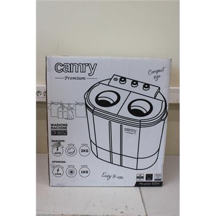 Восстановленный. Camry CR 8052 Mini washing machine with spinning function, Washing capacity up to 3kg, Spinning capacity up to 1kg, White-Gray | Camry | Washing machine | CR 8052 | Top loading | Washing capacity 3 kg | 1300 RPM | Depth 40 cm | Width 60 c