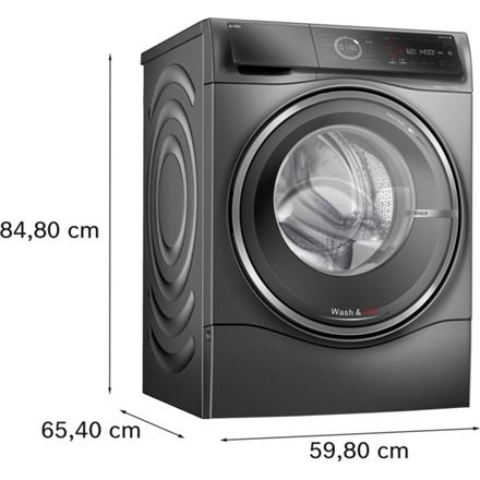 Bosch | Washing Machine | WNC254ARSN | Energy efficiency class A/D | Front loading | Washing capacity 10.5 kg | 1400 RPM | Depth 62.2 cm | Width 59.8 cm | LED | Drying system | Drying capacity 6 kg | Steam function | Dosage assistant | Grey