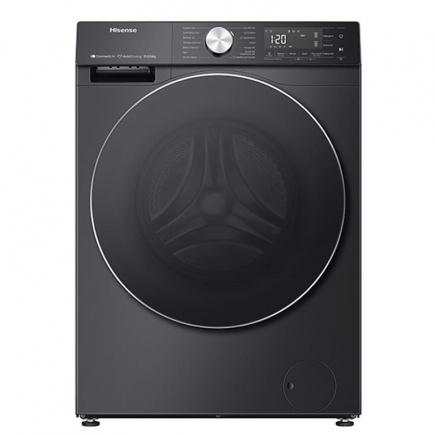 Hisense, 10.5 kg / 6 kg, sügavus 59 cm, 1400 p/min, must - Kuivatiga pesumasin / WD5S1045BB