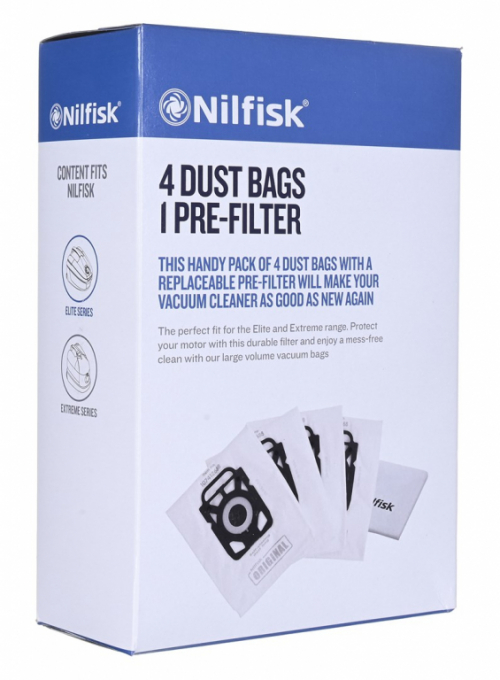 Nilfisk Elite hoover bags 107412688 4 pcs.