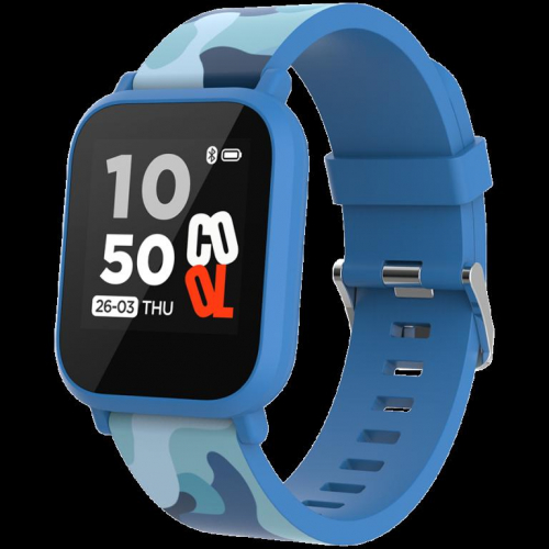 CANYON My Dino KW-33, Teenager smart watch, 1.3 inches IPS full touch screen, blue plastic body, IP68 waterproof, BT5.0, multi-sport mode, built-in kids game, compatibility with iOS and android, 155mAh battery, Host: D42x W36x T9.9mm, Strap: 240x22mm