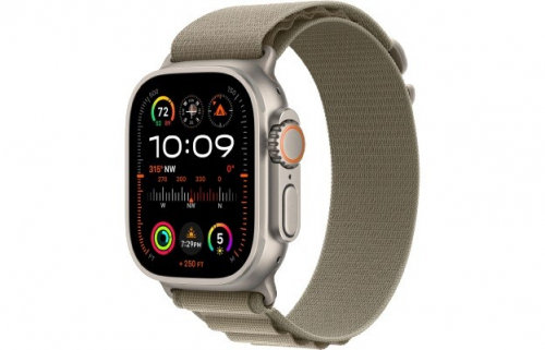 Apple Watch Ultra 2 GPS + Cellular, 49mm Titanium Case with Olive Alpine Loop - S