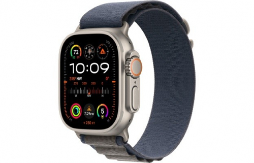 Apple Watch Ultra 2 GPS + Cellular, 49mm Titanium Case with Blue Alpine Loop - S