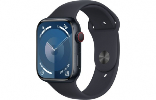 Apple Watch Series 9 GPS + Cellular 45mm Midnight Aluminium Case with Midnight Sport Band - S/M