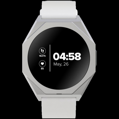 CANYON Otto SW-86, Smart watch Realtek 8762DK LCD 1.3'' LTPS 360X360px, G+F 1+gesture 192KB Li-ion polymer battery 3.7v 280mAh,Silver aluminum alloy case middle frame+plastic bottom case+white silicone strap+silver strap buckle host:45.4*42.4*9.6mm S