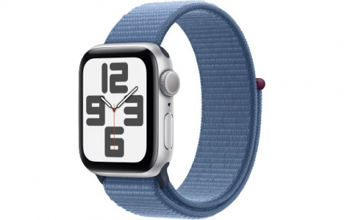 Apple Watch SE GPS 40mm Silver Aluminium Case with Winter Blue Sport Loop