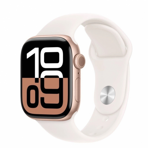 Apple Watch Series 10 GPS 42 mm Rose Gold Aluminium Case with Light Blush Sport Band - M/L