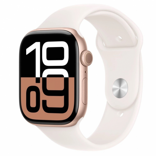 Apple Watch Series 10 GPS 46 mm Rose Gold Aluminium Case with Light Blush Sport Band - S/M