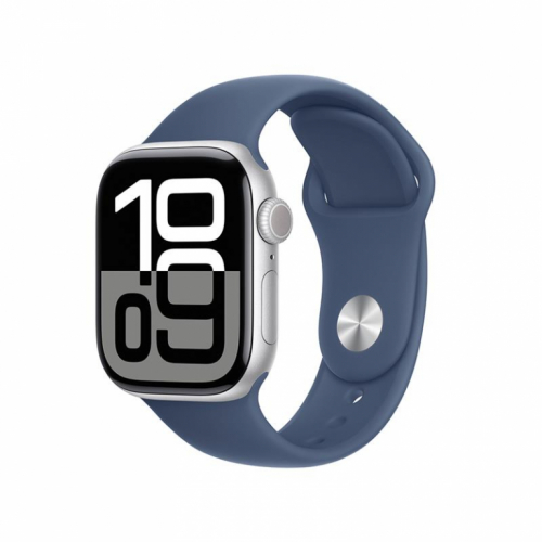 Apple Watch Series 10 GPS, 42 mm, sport band, M/L, hõbe alumiinium / sinine - Nutikell / MWWC3ET/A