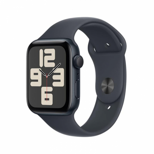 Apple Watch SE, 44 mm, GPS, sport band, S/M, must alumiinium / must - Nutikell / MXEJ3ET/A