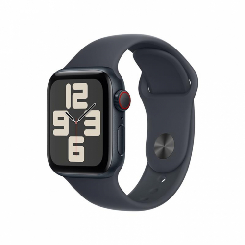 Apple Watch SE, 40 mm, GPS + Cellular, sport band, S/M, must alumiinium / must - Nutikell / MXGC3ET/A